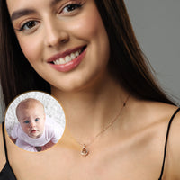 Thumbnail for Drop Photo Personalised Necklace  - Rose Gold Necklace - Custom Necklace Necklace Brother & Sisters