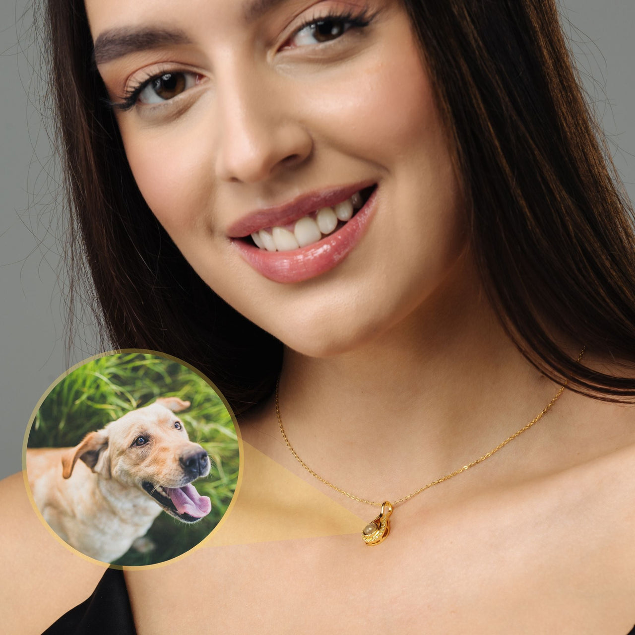 Drop Photo Personalised Necklace  - Rose Gold Necklace - Custom Necklace Necklace Brother & Sisters