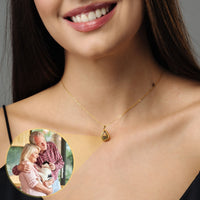 Thumbnail for Drop Photo Personalised Necklace  - Rose Gold Necklace - Custom Necklace Necklace Brother & Sisters