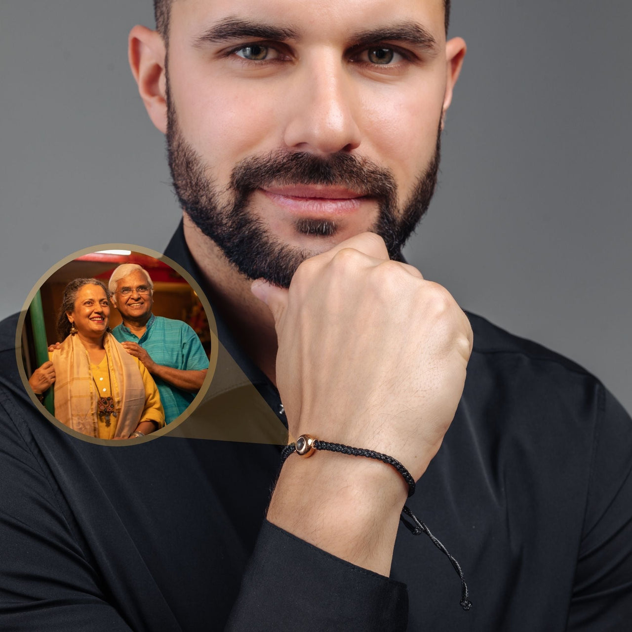 Man Bracelet - Men's Personalised Bracelet - Classic Personalized Photo Bracelet - Personalized Gift for Men - Custom Jewelry for Him - Custom Bracelet Picture - Personalised Photo Gift Bracelet Brother & Sisters