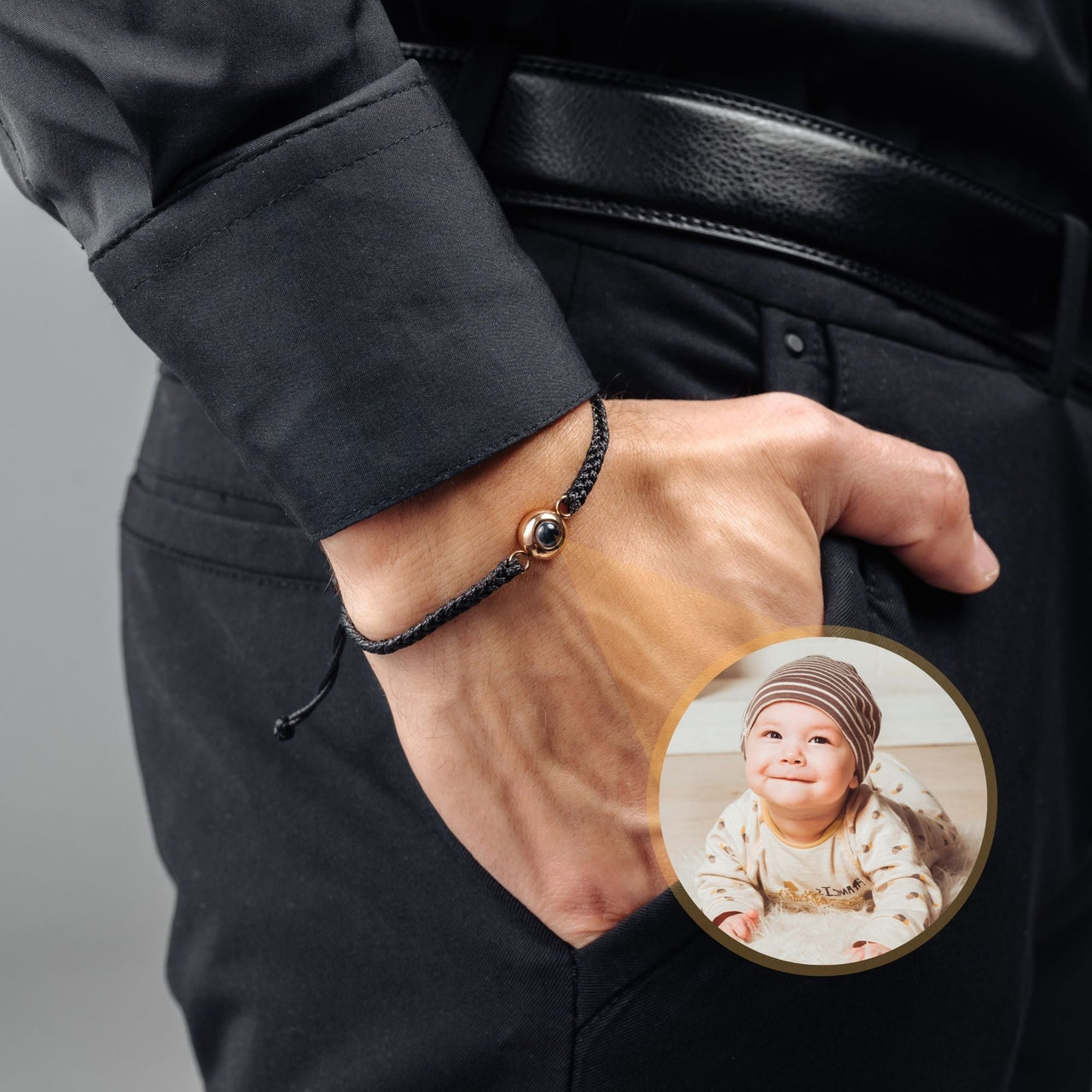 Man Bracelet - Men's Personalised Bracelet - Classic Personalized Photo Bracelet - Personalized Gift for Men - Custom Jewelry for Him - Custom Bracelet Picture - Personalised Photo Gift Bracelet Brother & Sisters