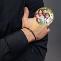 Thumbnail for Man Bracelet - Men's Personalised Bracelet - Classic Personalized Photo Bracelet - Personalized Gift for Men - Custom Jewelry for Him - Custom Bracelet Picture - Personalised Photo Gift Bracelet Black / Gold Brother & Sisters