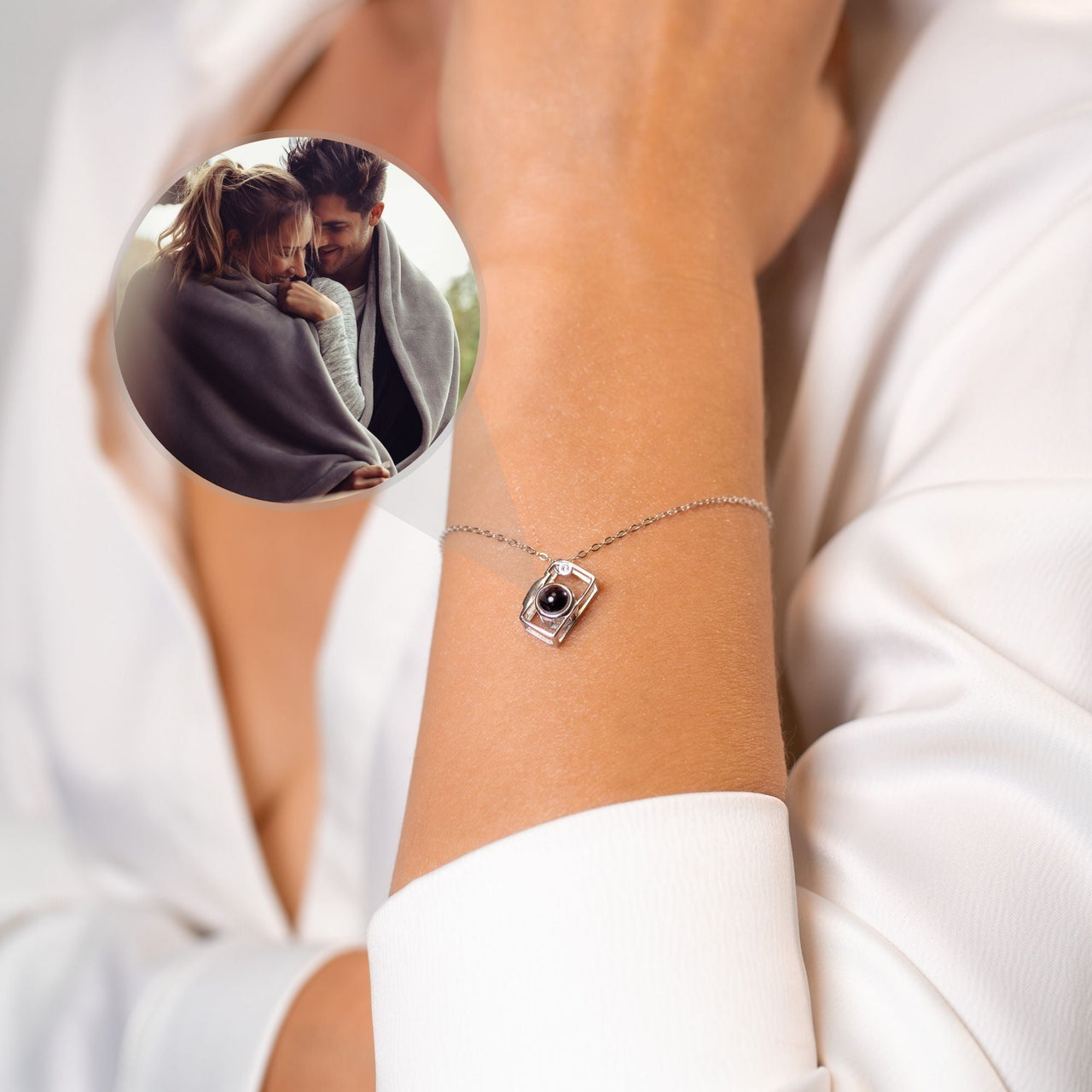 Memories Personalized Photo Bracelet - Personalized Gift for Women - Custom Jewelry For Her - Custom Bracelet Picture - Personalised Photo Gift Bracelet Silver Brother & Sisters