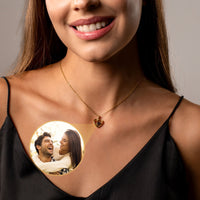 Thumbnail for Timeless Photo Personalised Necklace  - Gold Heart Necklace - Silver Heart Necklace - Custom Necklace Necklace Gold Brother & Sisters