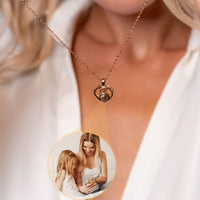 Thumbnail for Timeless Photo Personalised Necklace  - Gold Heart Necklace - Silver Heart Necklace - Custom Necklace Necklace Rose Gold Brother & Sisters