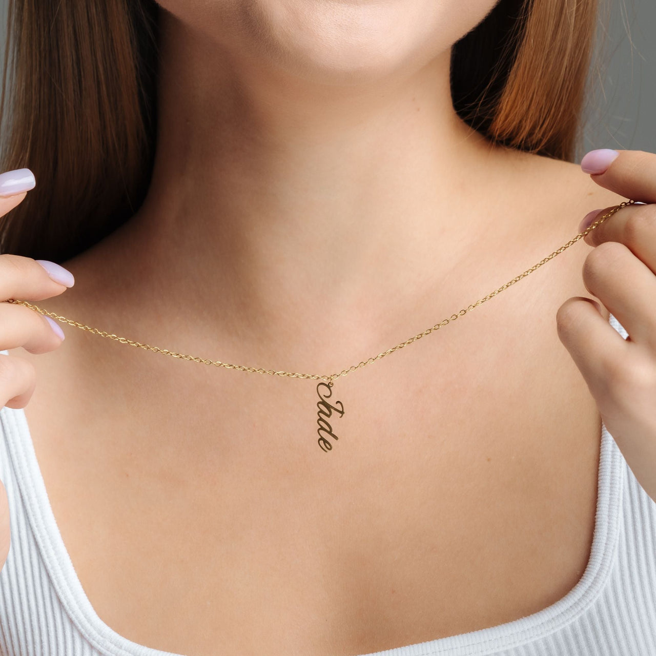 Vertical Name Necklace - Custom Name Necklace - Necklaces for Moms - Personalized Necklace - Necklace for Best Friend Necklace Brother & Sisters