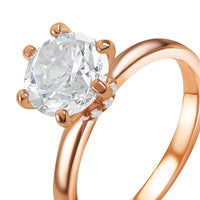 Thumbnail for Rose gold solitaire engagement ring — product photo on a white background, silver