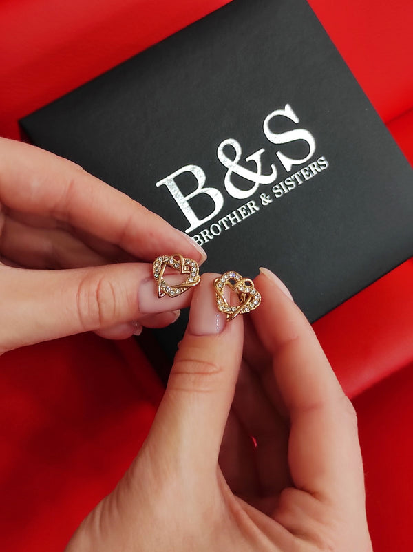 Hearts with austrian crystal earrings