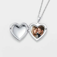 Thumbnail for Crystal Heart Photo Locket Necklace