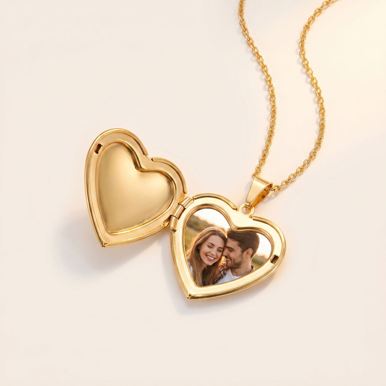 Love Heart Photo Locket Necklace