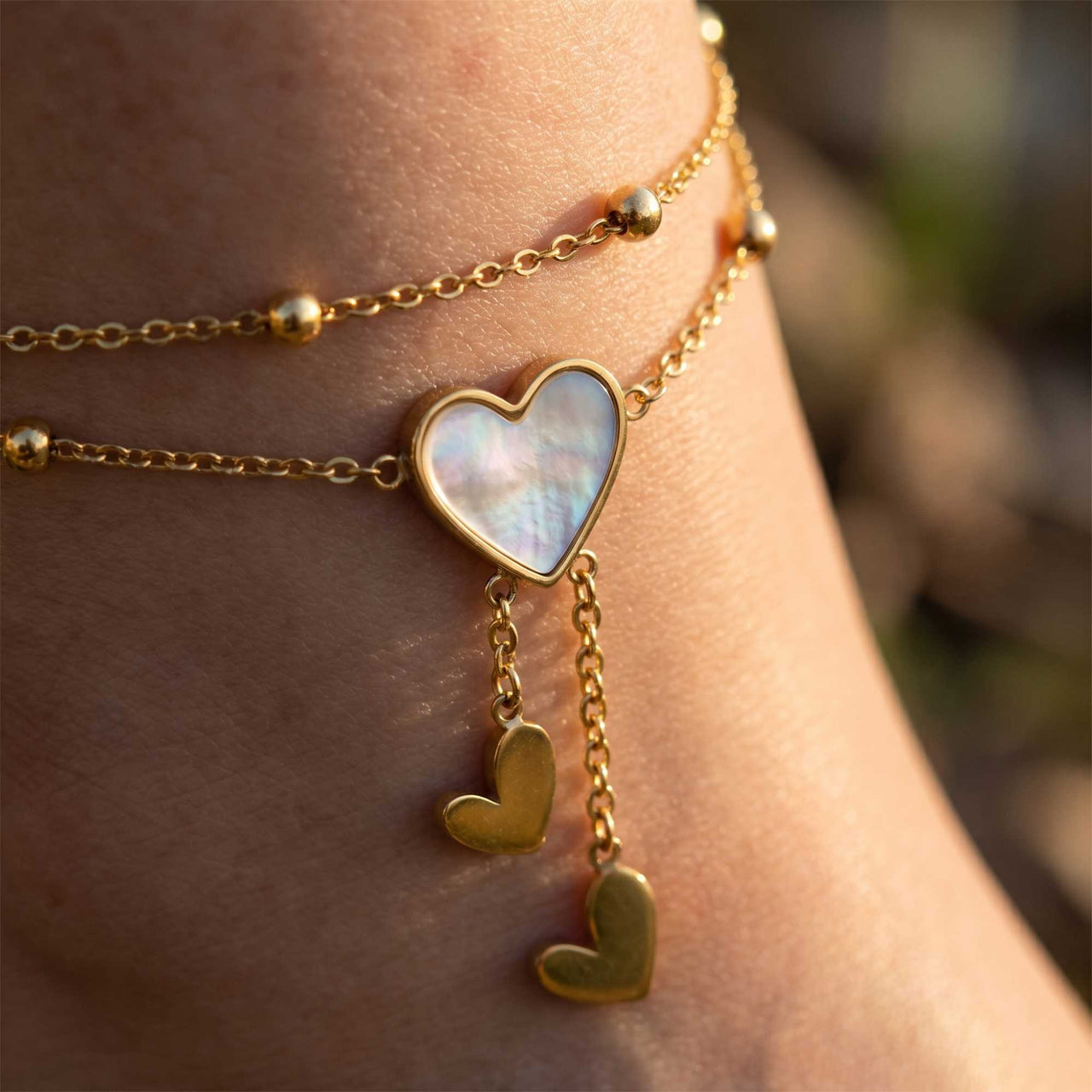 Heart Pearl Anklet