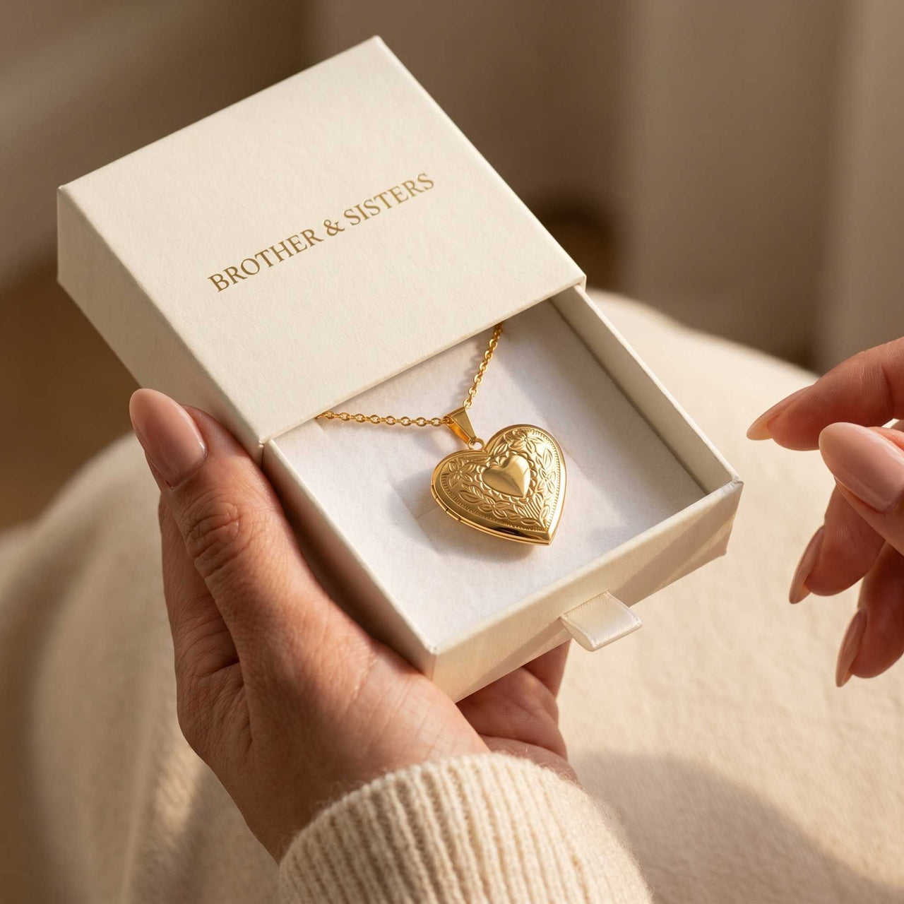 Floral Heart Photo Locket Necklace