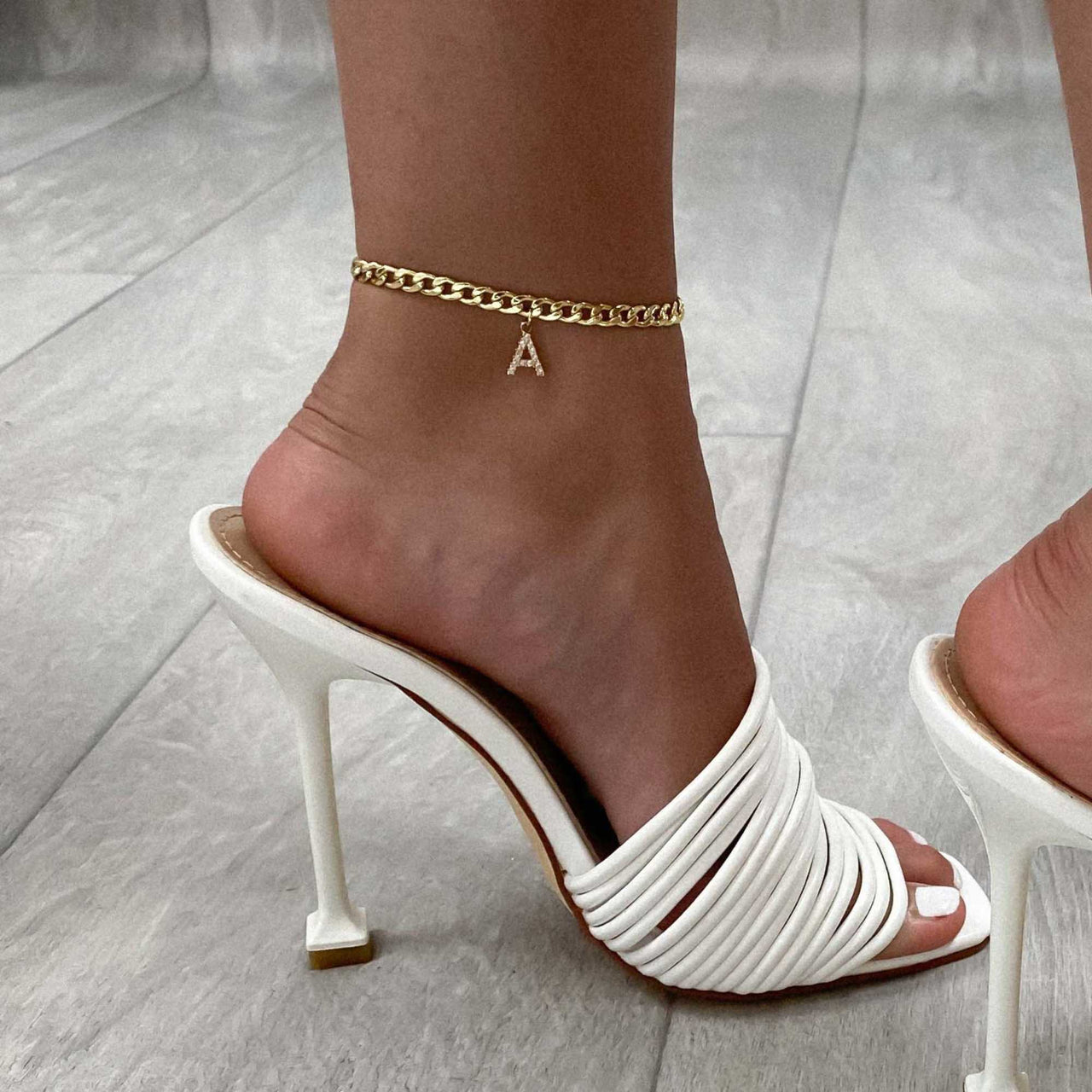 Gold Initial Anklet