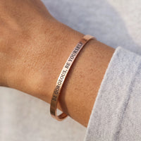 Thumbnail for Close-up of the Be Gorgeous, Be Yourself bracelet in rose gold worn | SKU: bgby-rg