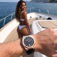Thumbnail for Black King men's watch worn on a man's wrist – Brother & Sisters (SKU 01122019-black-king)