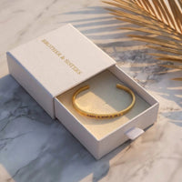 Thumbnail for Gold engraved cuff bracelet in the Brother & Sisters gift box | SKU: 4214557-gold-color