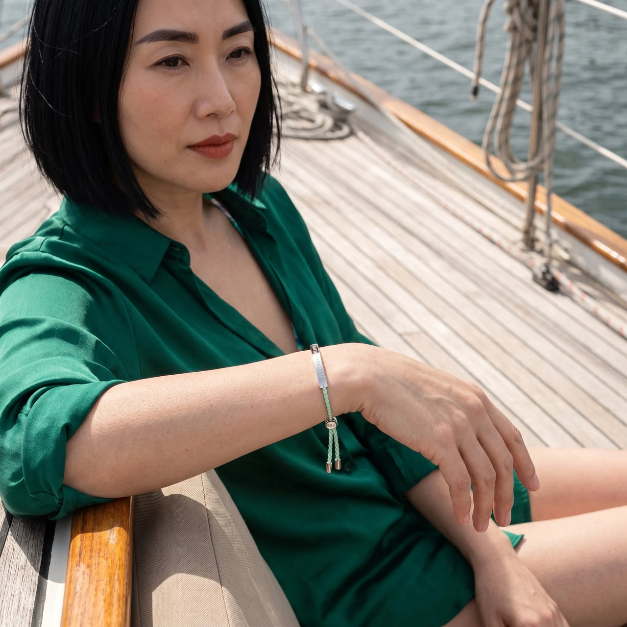Friendship bracelet — worn on a relaxed day, silver | SKU: lamenthe-wg