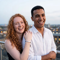 Thumbnail for Black string bracelet — worn by a couple, silver | SKU: lecaviar-wg