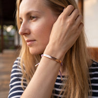 Thumbnail for Friendship bracelet — worn, everyday gesture, rose gold | SKU: lemauve-rg