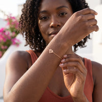 Thumbnail for Minimalist bracelet — worn, everyday gesture, rose gold | SKU: 11662607-rose-gold