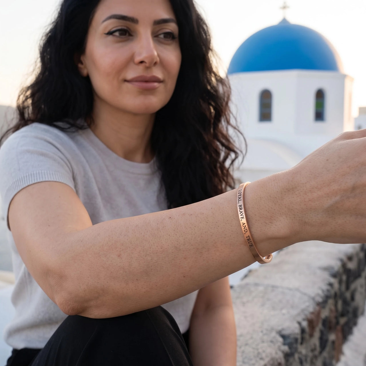 Friendship bracelet — worn on a getaway, rose gold | SKU: lbat-rg
