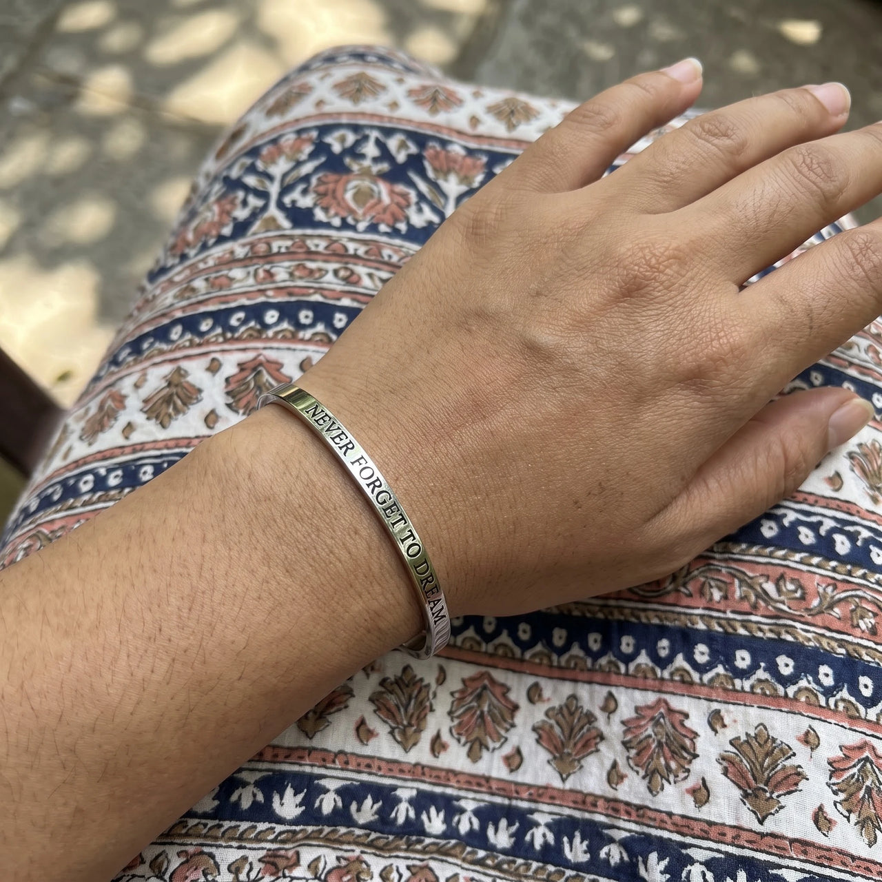 Graduation gift for her — worn, real size, silver | SKU: nftd-wg