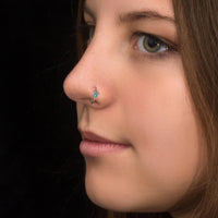 Thumbnail for Ruby Nose Ring - Titanium Nose Jewelry - Gold Nose Ring - Nose Piercing Jewelry Nose Ring Brother & Sisters