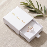 Thumbnail for Rose Gold Rectangle Ring, rose gold ring — gift box | SKU: 1969566-4-5-rose-gold