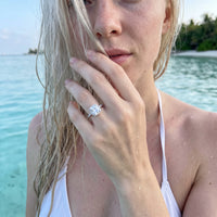Thumbnail for Silver engagement ring — worn in the water, waterproof, silver | SKU: 497131-4.5-silver