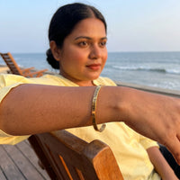 Thumbnail for Travel bracelet — worn on a relaxed day, gold | SKU: ttfa-g